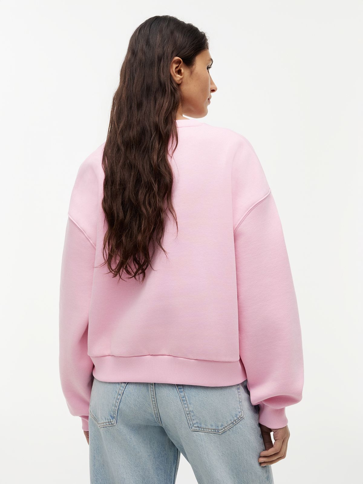 Logo Relaxed Fleece Sweatshirt — Pink