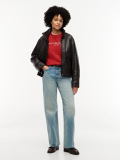 Logo Relaxed Fleece Sweatshirt — Red 2