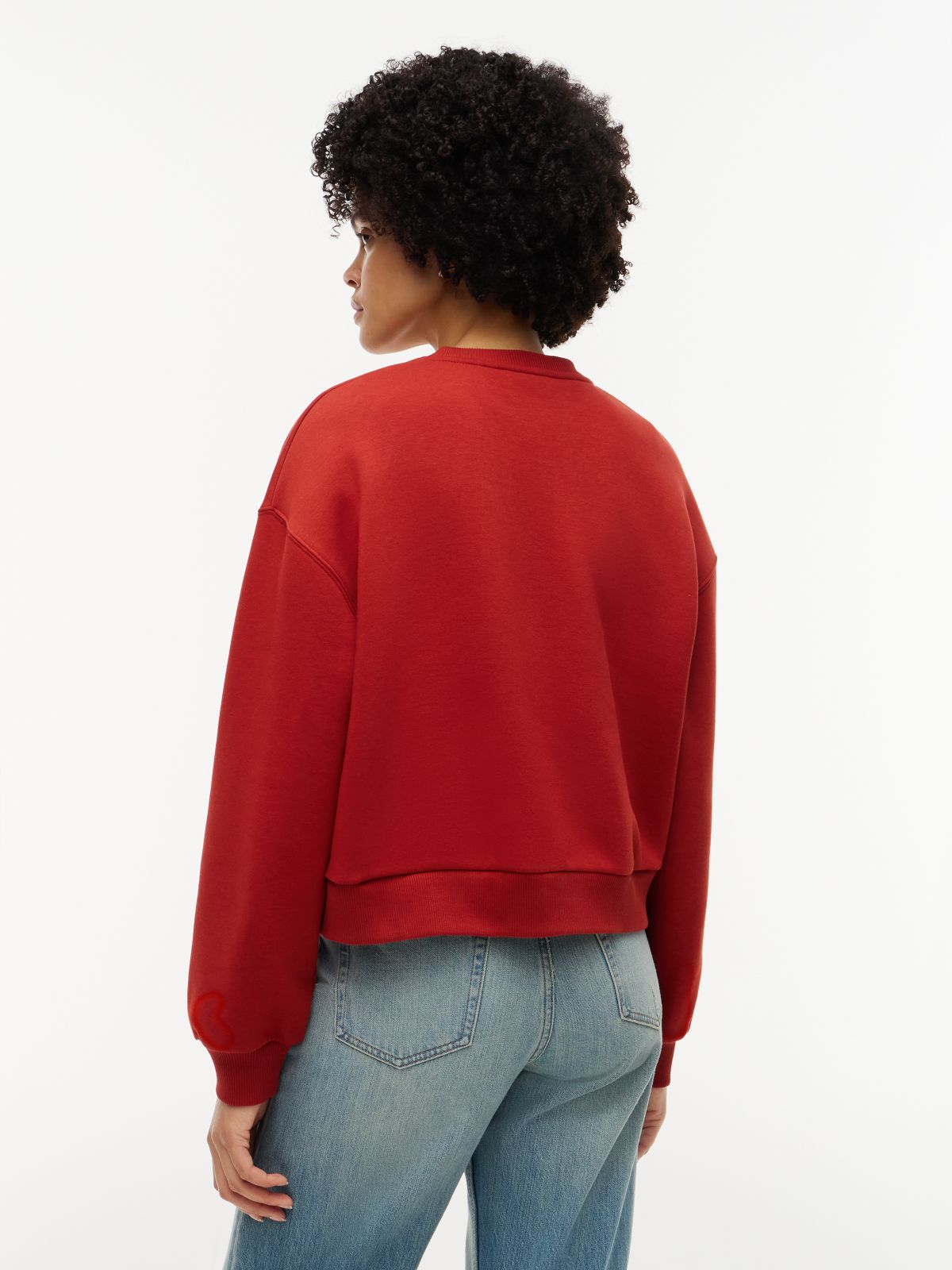 Logo Relaxed Fleece Sweatshirt — Red