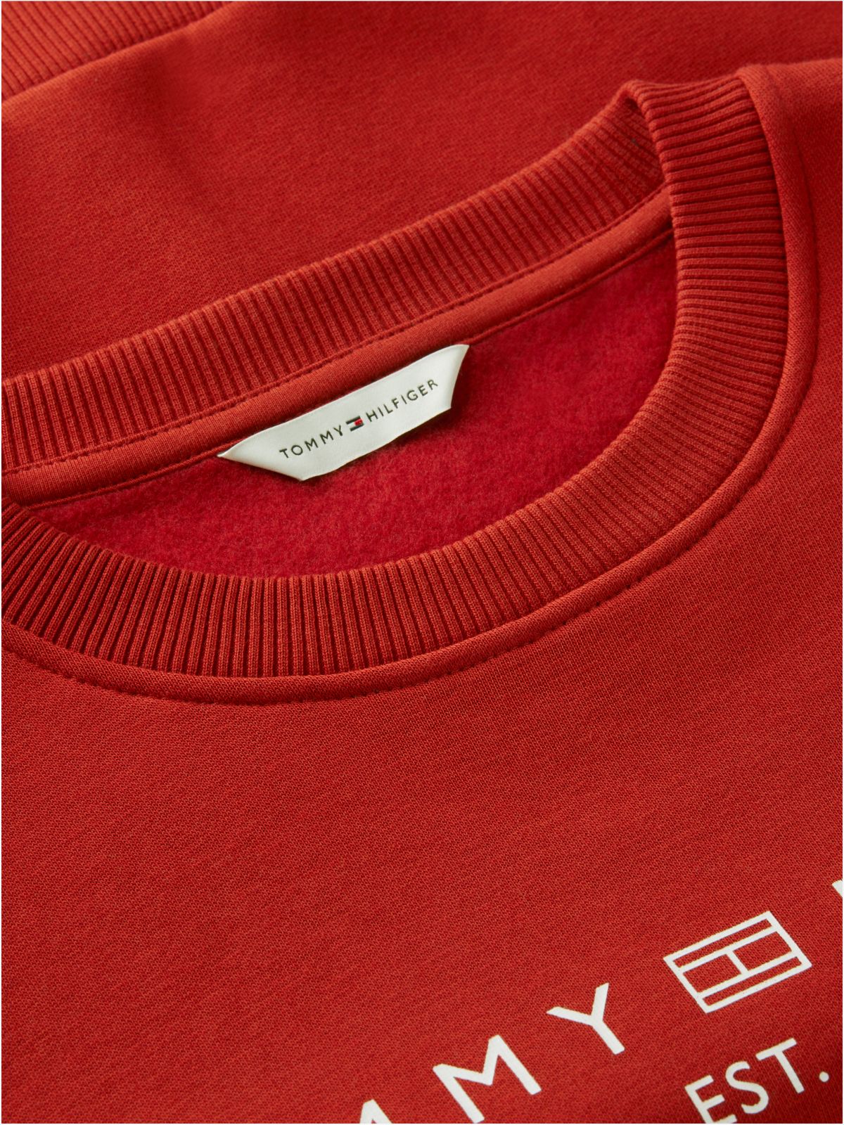 Logo Relaxed Fleece Sweatshirt — Red