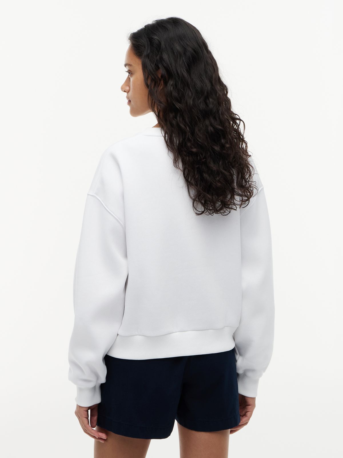Logo Relaxed Fleece Sweatshirt — White