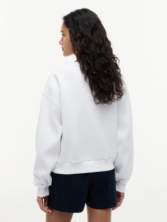 Logo Relaxed Fleece Sweatshirt — White 4