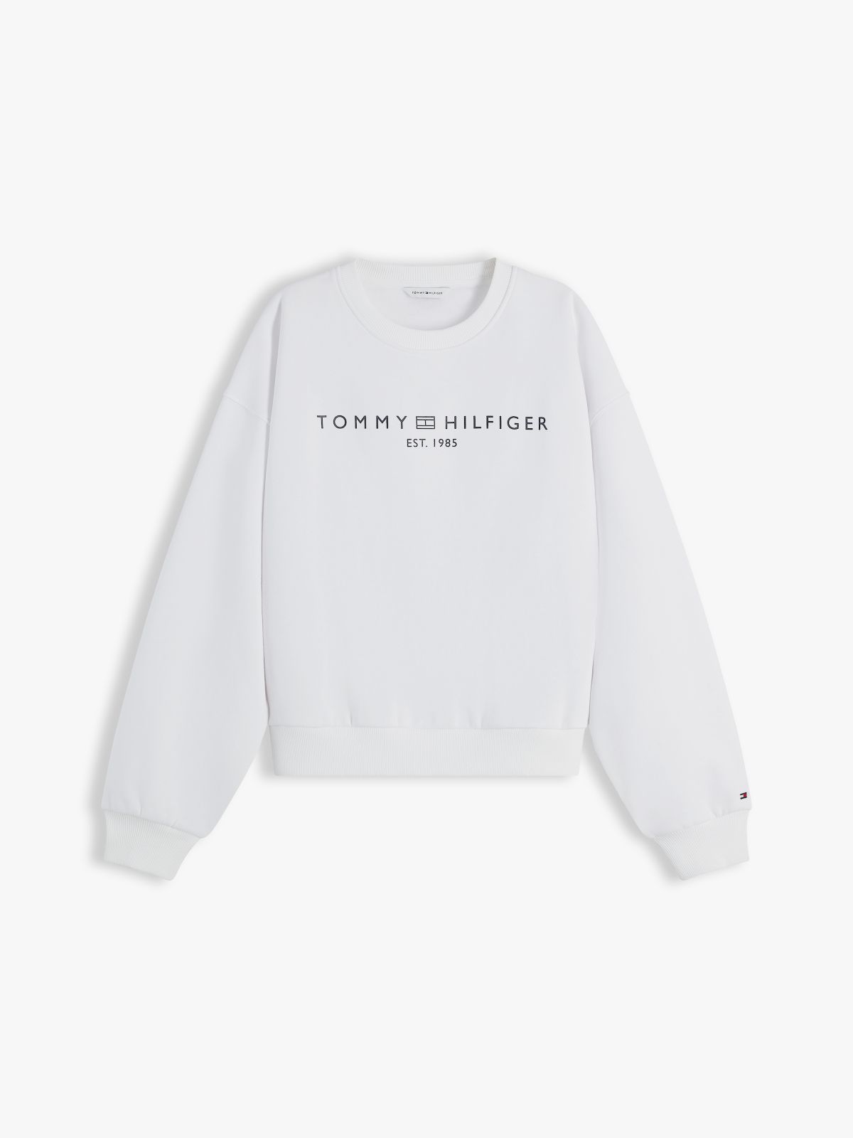 Logo Relaxed Fleece Sweatshirt — White