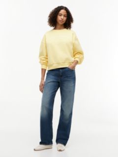 Logo Relaxed Fleece Sweatshirt — Yellow 2