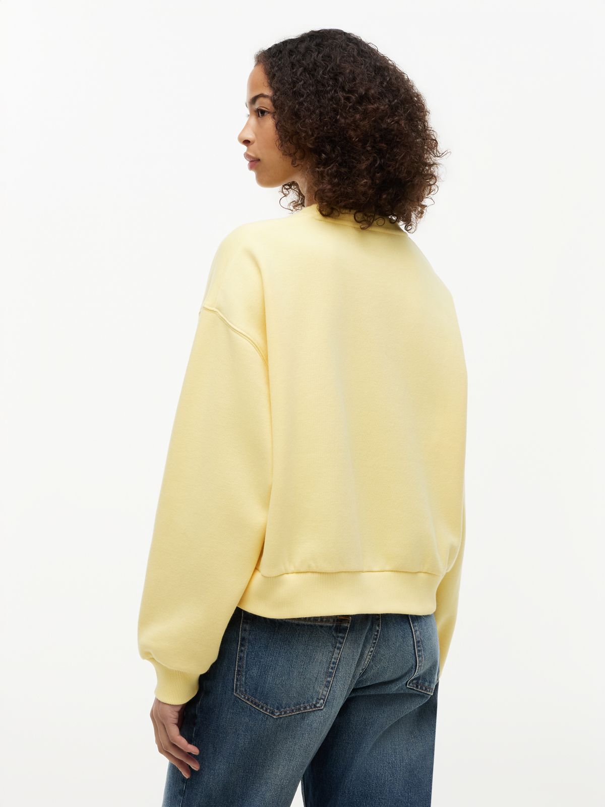 Logo Relaxed Fleece Sweatshirt — Yellow