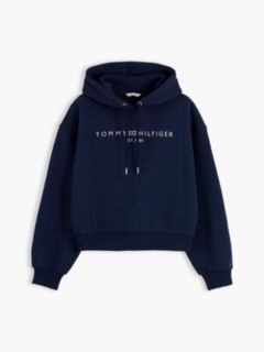 Logo Fleece Relaxed Drawstring Hoody — Blue 6