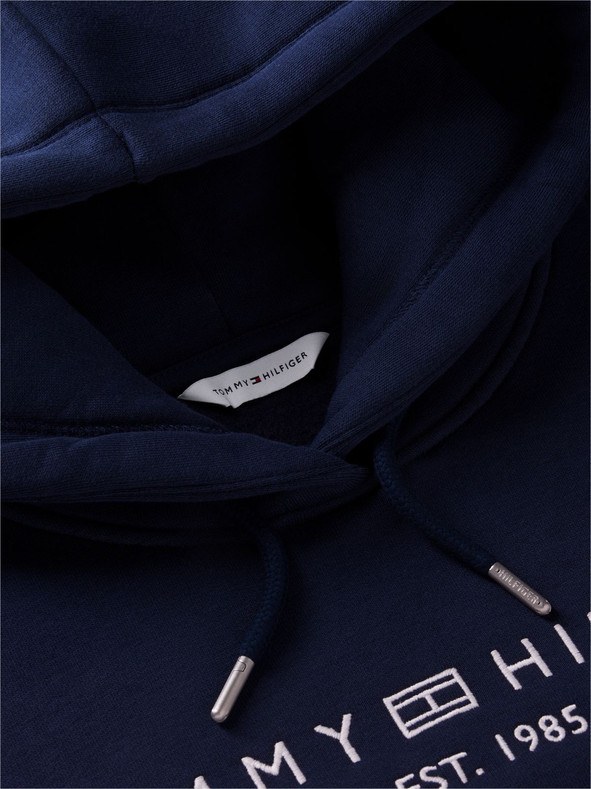Logo Fleece Relaxed Drawstring Hoody — Blue