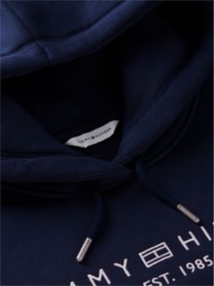 Logo Fleece Relaxed Drawstring Hoody — Blue 7