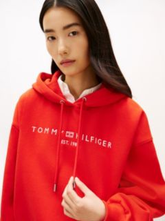 Logo Fleece Relaxed Drawstring Hoody — Orange 2