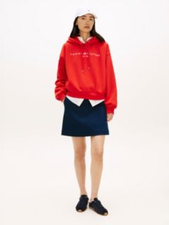Logo Fleece Relaxed Drawstring Hoody — Orange 3