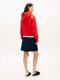 Logo Fleece Relaxed Drawstring Hoody — Orange 4