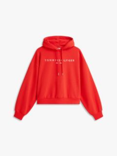 Logo Fleece Relaxed Drawstring Hoody — Orange 5