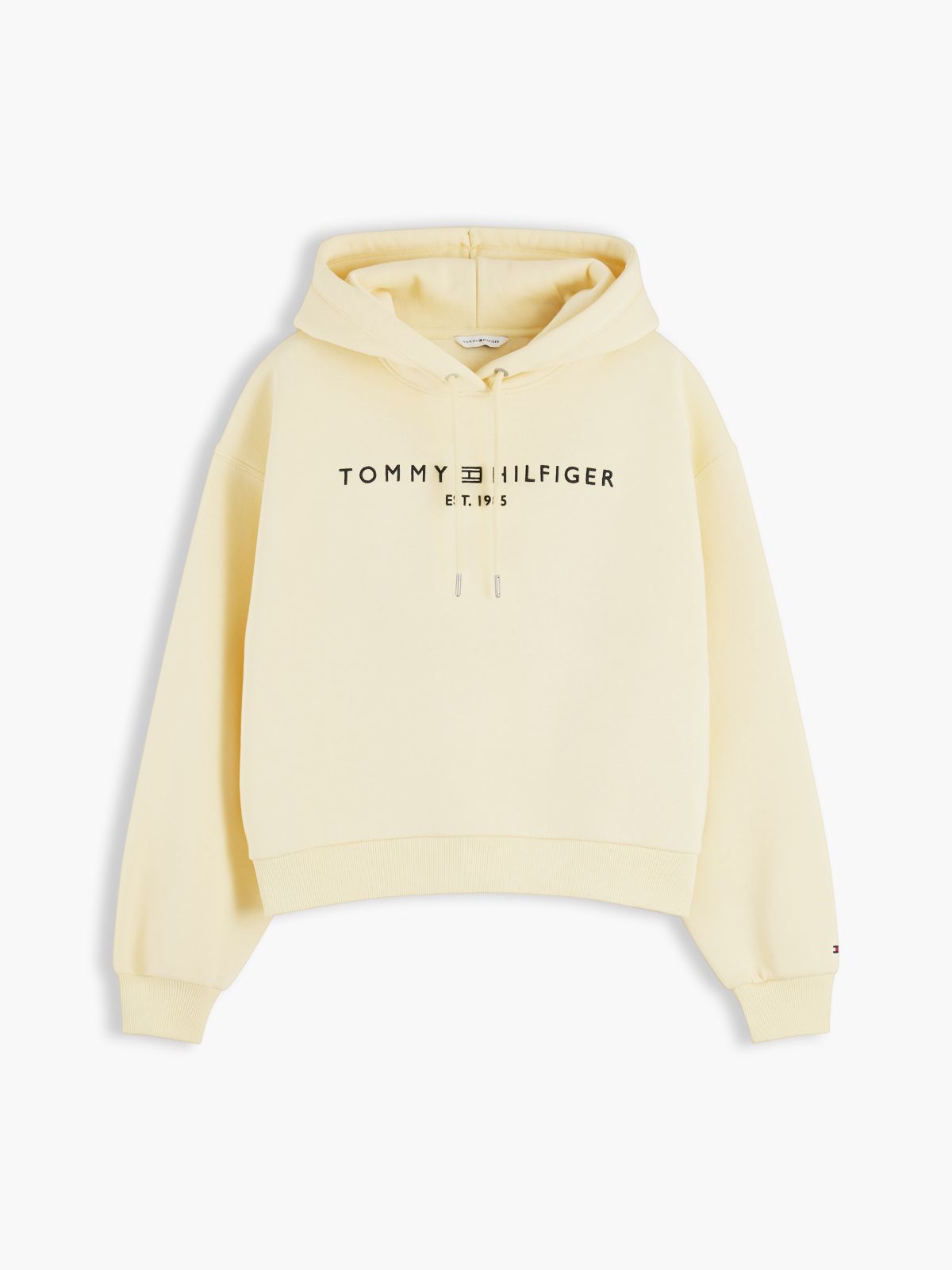 Logo Fleece Relaxed Drawstring Hoody — Yellow