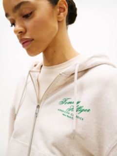 Terry Relaxed Zip-Thru Hoody — Beige 2