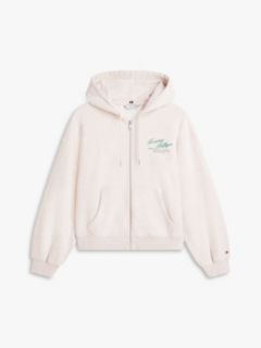 Terry Relaxed Zip-Thru Hoody — Beige 5