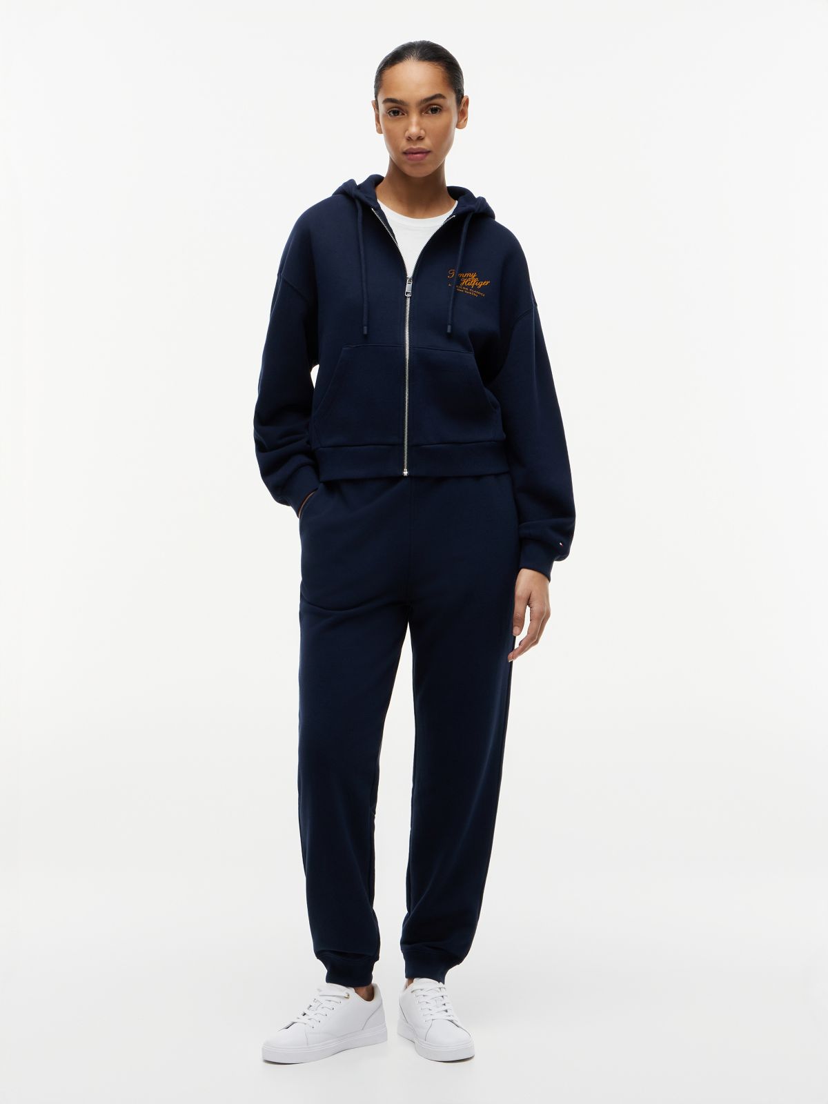 Terry Relaxed Zip-Thru Hoody — Blue