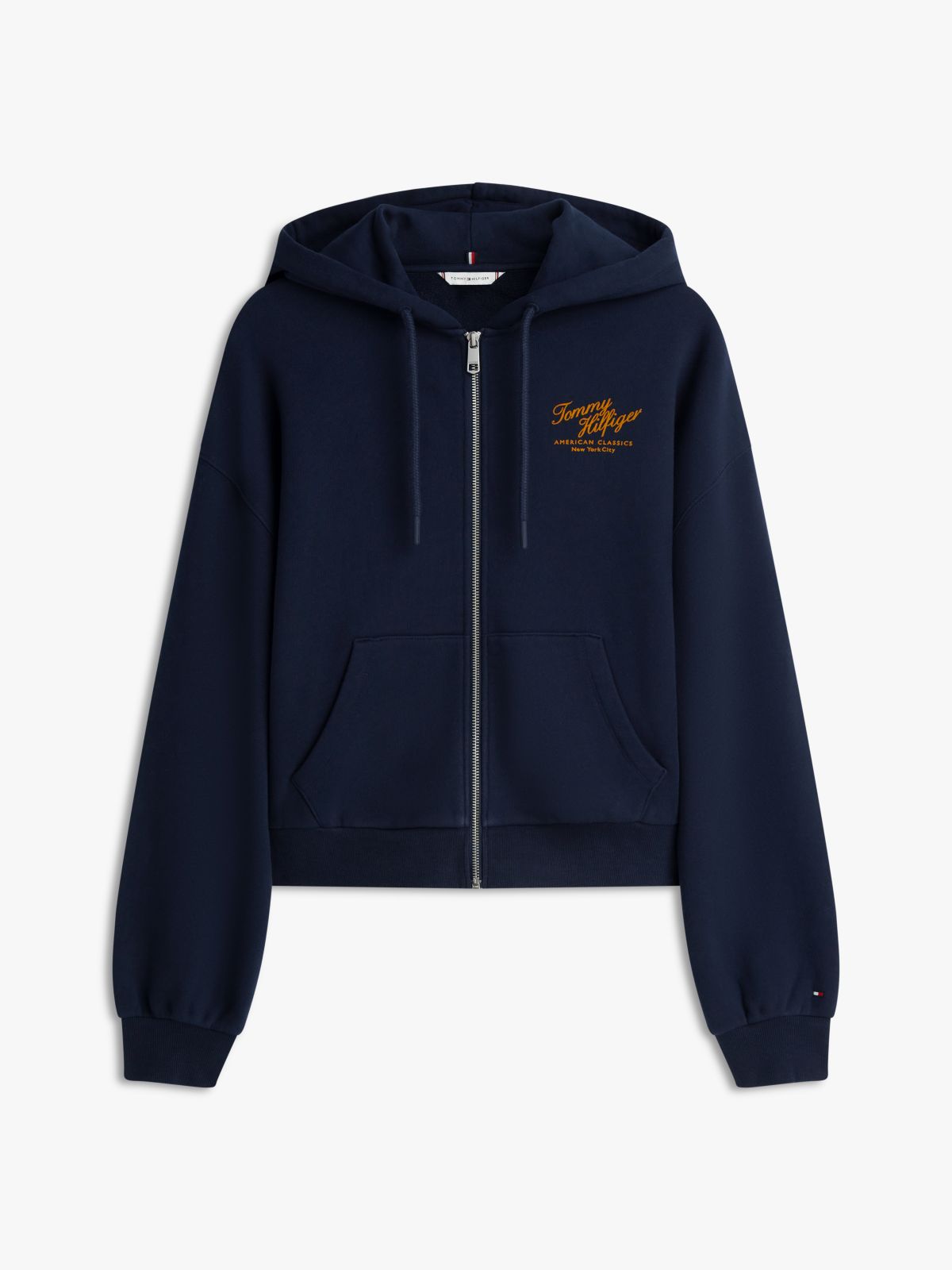 Terry Relaxed Zip-Thru Hoody — Blue
