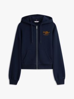 Terry Relaxed Zip-Thru Hoody — Blue 5