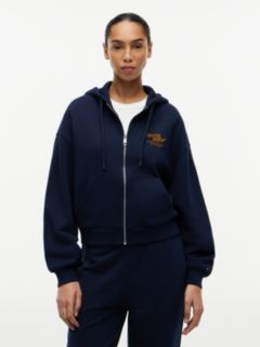 Terry Relaxed Zip-Thru Hoody — Blue 1
