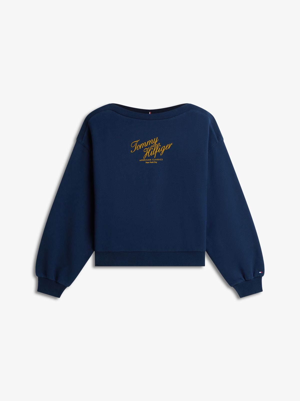 Logo Relaxed Boat Neck Sweatshirt — Blue