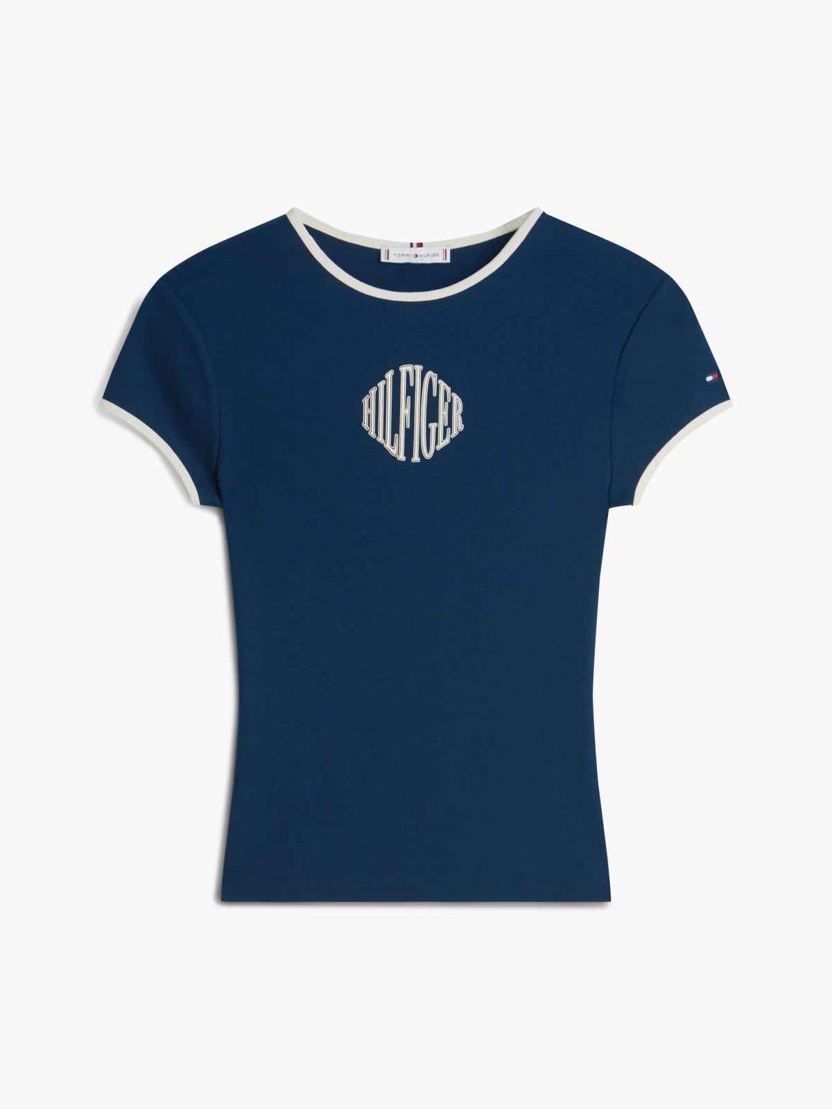 Logo Slim Ringer T-Shirt — Blue