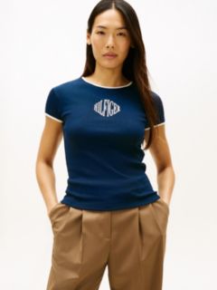 Logo Slim Ringer T-Shirt — Blue 1