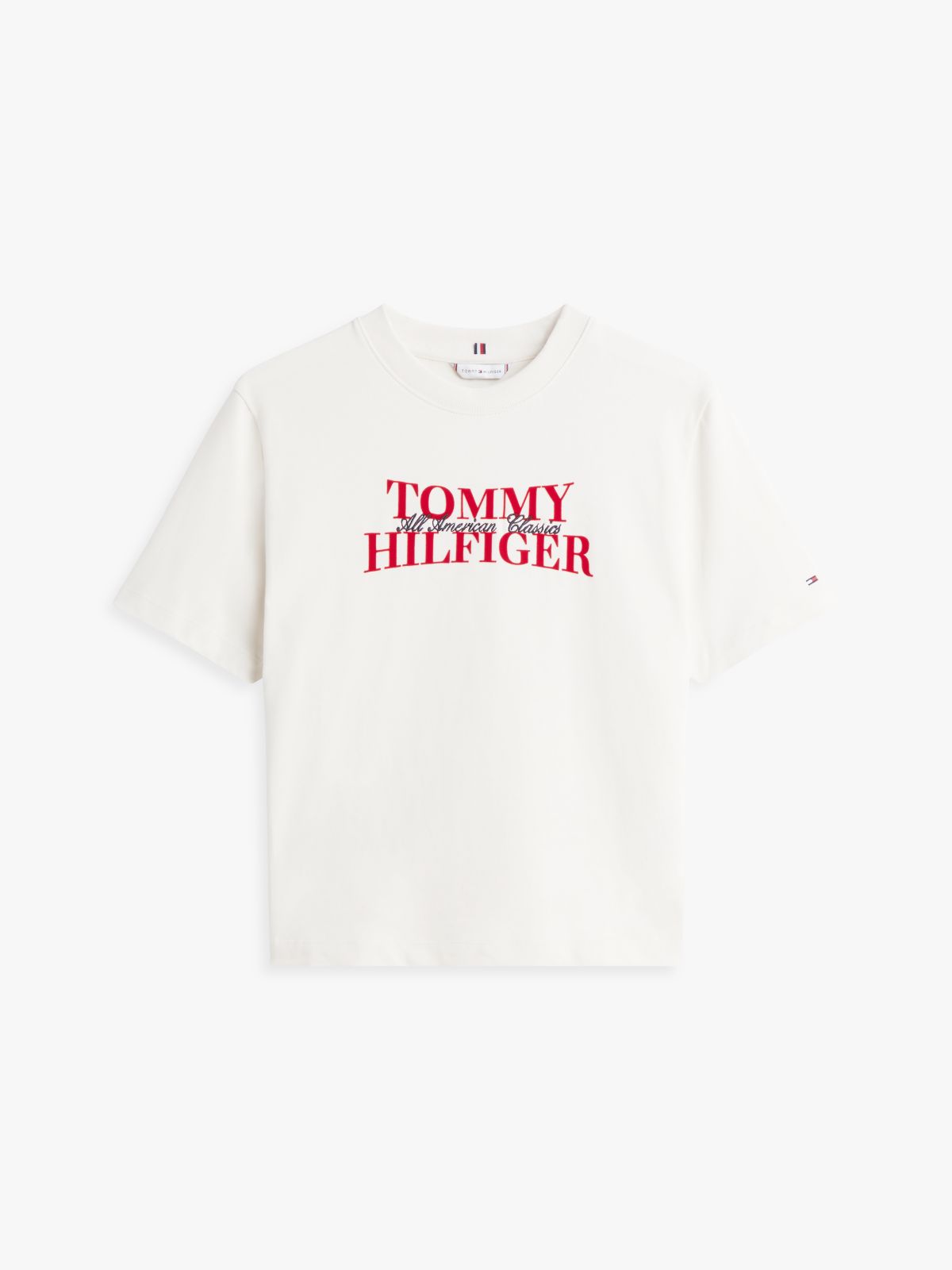 Classic Flock Logo Relaxed T-Shirt — White