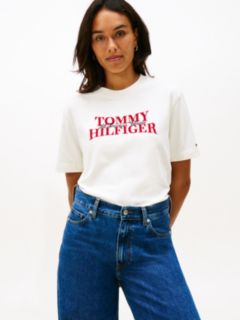 Classic Flock Logo Relaxed T-Shirt — White 1