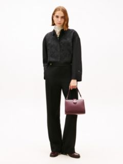 Floral Embroidery Oversized Fit Shirt With Linen — Black 3