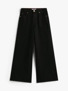 70s High Rise Wide Leg Black Jeans — Black 5