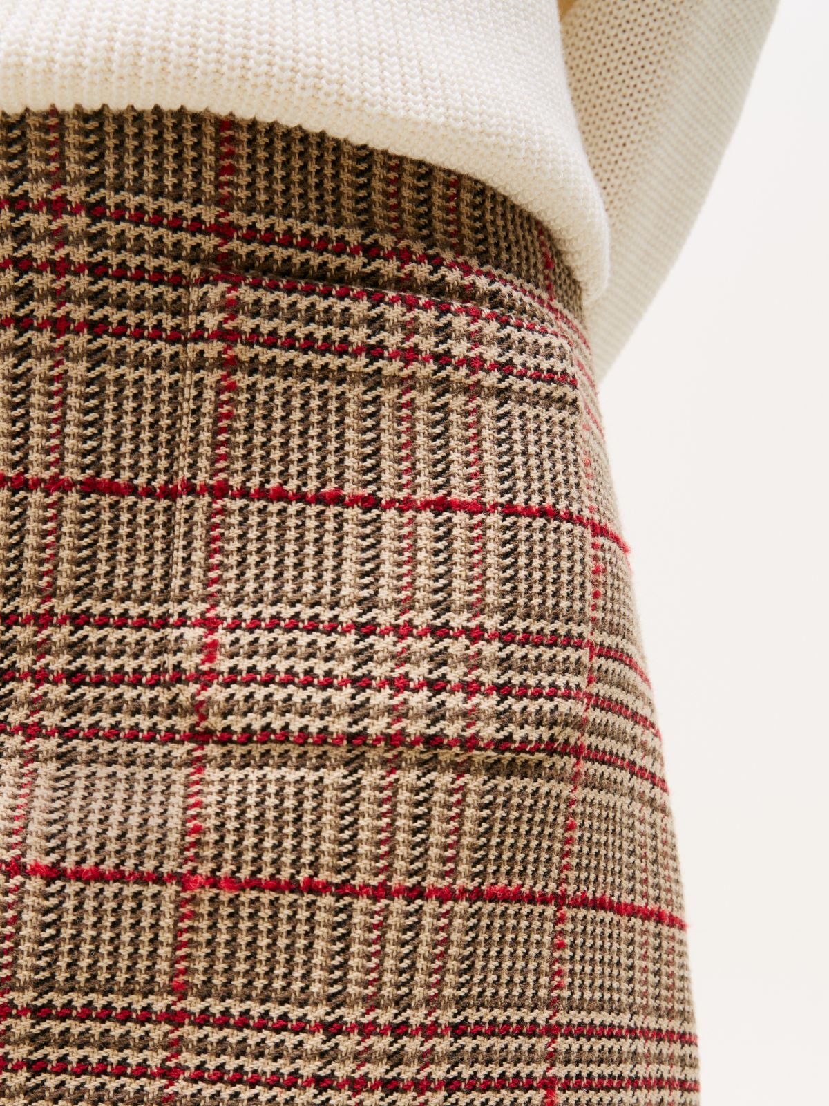 Check Tweed Mini Skirt — Multi