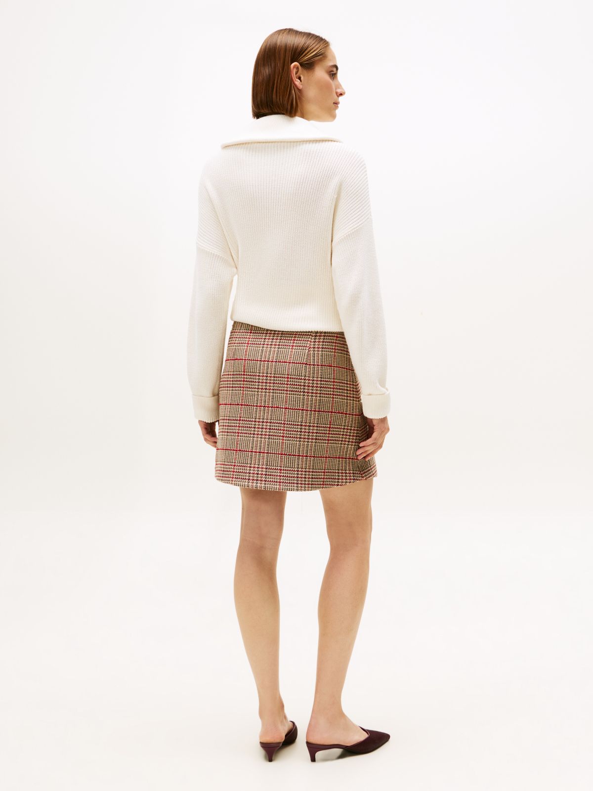 Check Tweed Mini Skirt — Multi