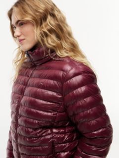 Curve Lightweight Down Shiny Slim Jacket — Red 2