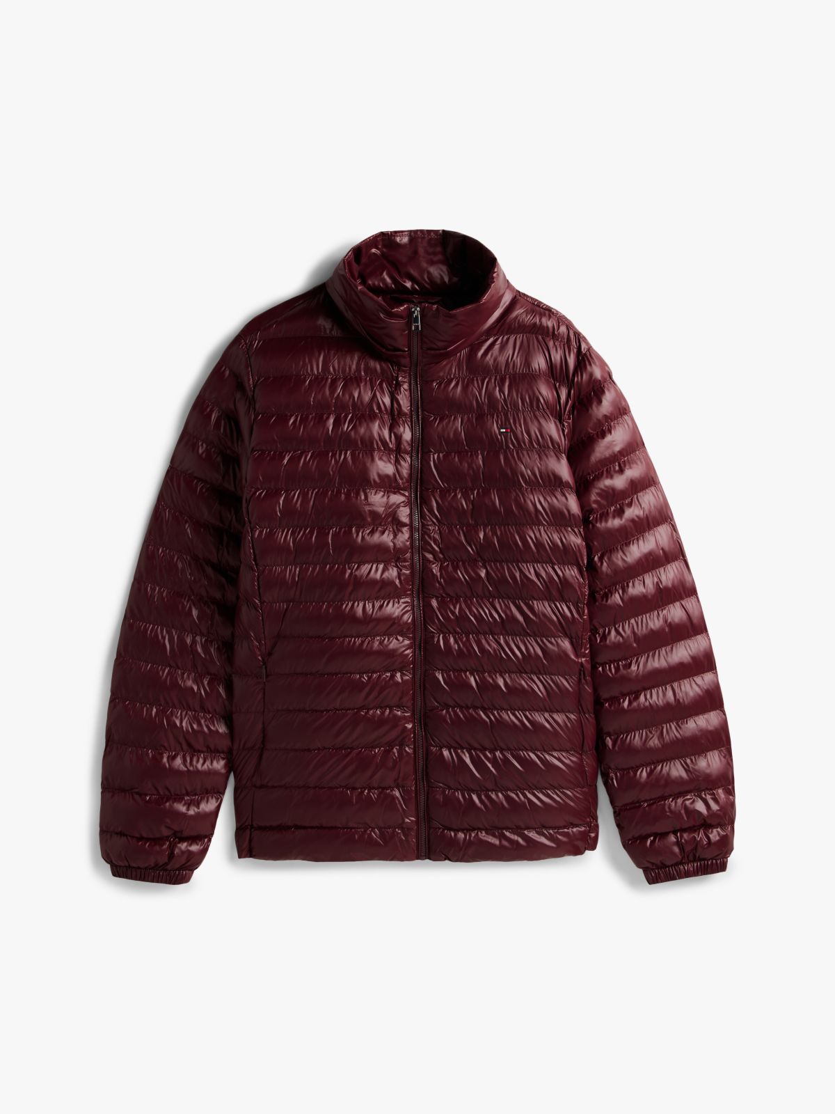 Curve Lightweight Down Shiny Slim Jacket — Red