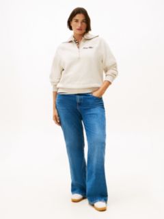 Curve Fleece Quarter-Zip Sweatshirt — Beige 3