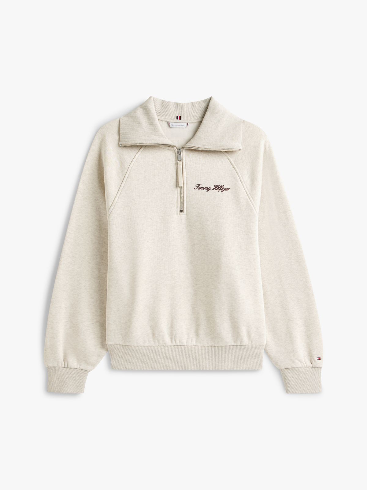 Curve Fleece Quarter-Zip Sweatshirt — Beige