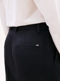 Timeless Pleated Relaxed Straight Leg Trousers — Blue 3