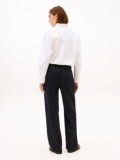 Timeless Pleated Relaxed Straight Leg Trousers — Blue 4