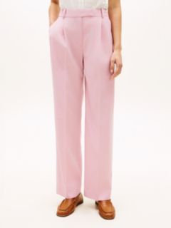 Timeless Pleated Relaxed Straight Leg Trousers — Pink 2