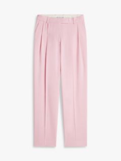 Timeless Pleated Relaxed Straight Leg Trousers — Pink 5