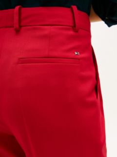 Timeless Pleated Relaxed Straight Leg Trousers — Red 4