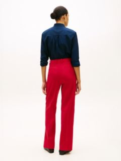 Timeless Pleated Relaxed Straight Leg Trousers — Red 5