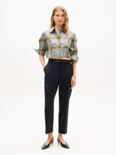 Timeless Slim Straight Leg Ankle Trousers — Burgundy 1