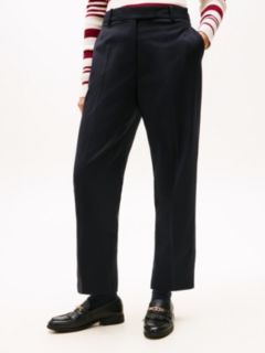 Timeless Slim Straight Leg Ankle Trousers — Burgundy 2