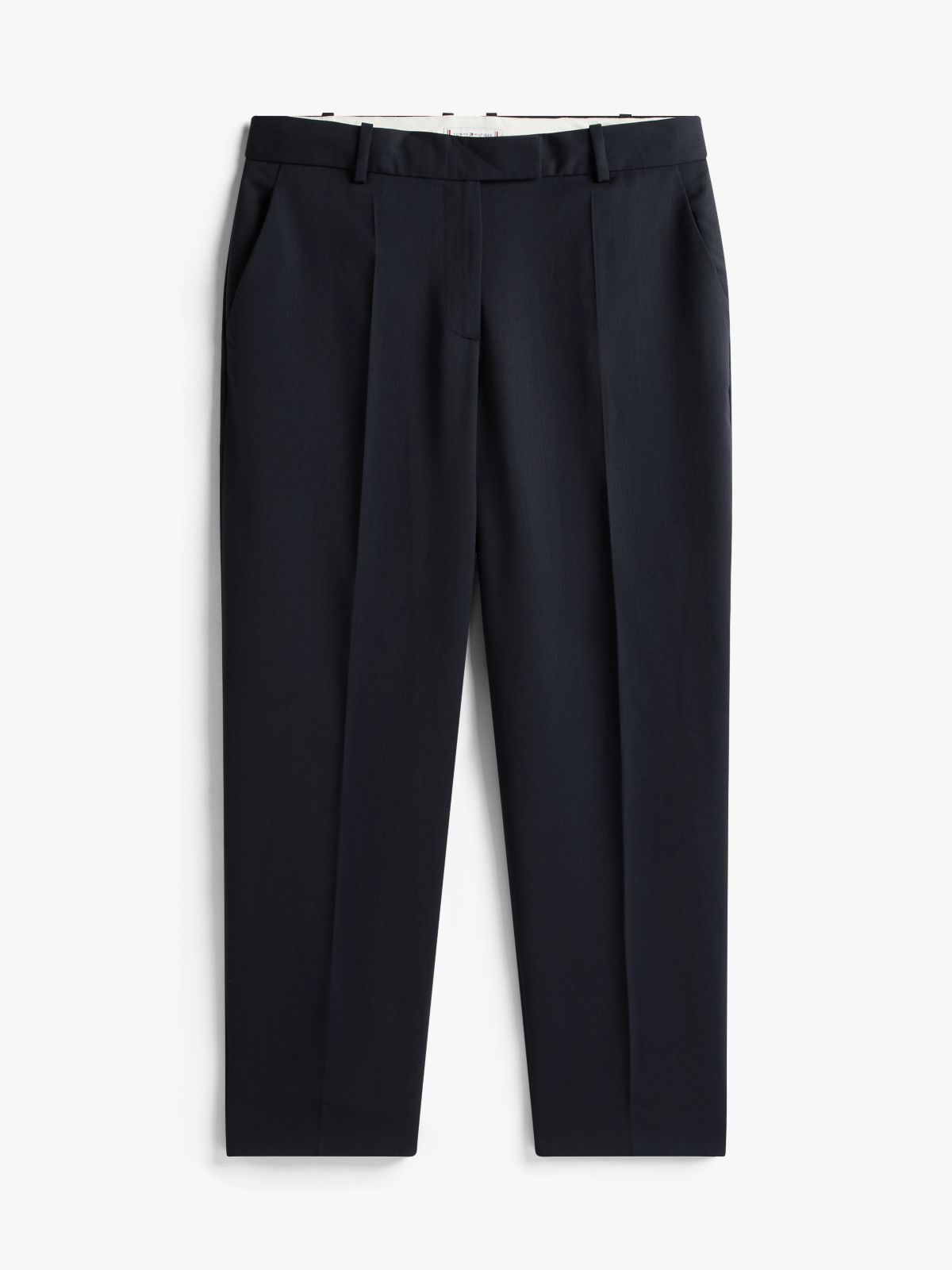 Timeless Slim Straight Leg Ankle Trousers — Burgundy