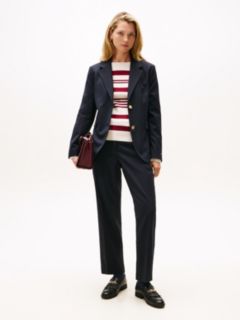 Timeless Slim Straight Leg Ankle Trousers — Burgundy 1