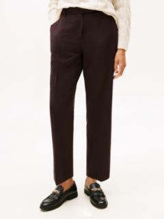 Timeless Slim Straight Leg Ankle Trousers — Burgundy 2