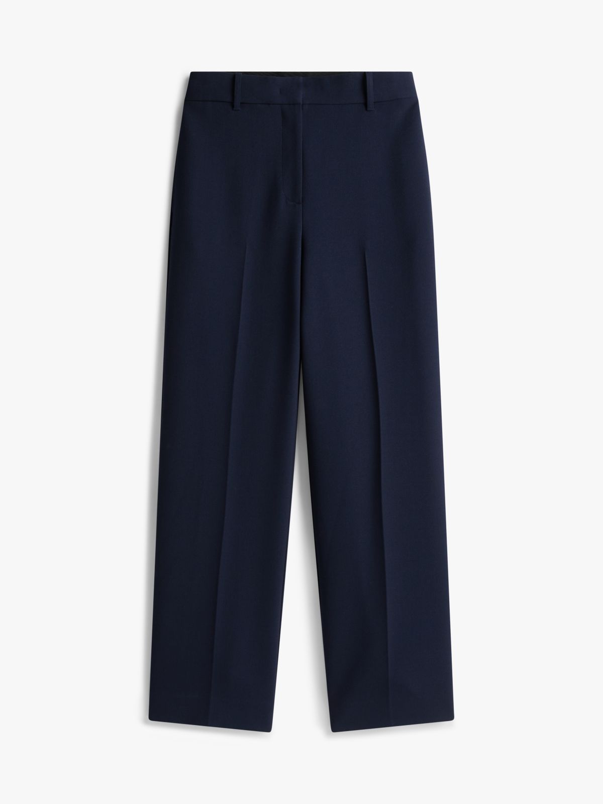 Slim Straight Leg Trousers — Blue