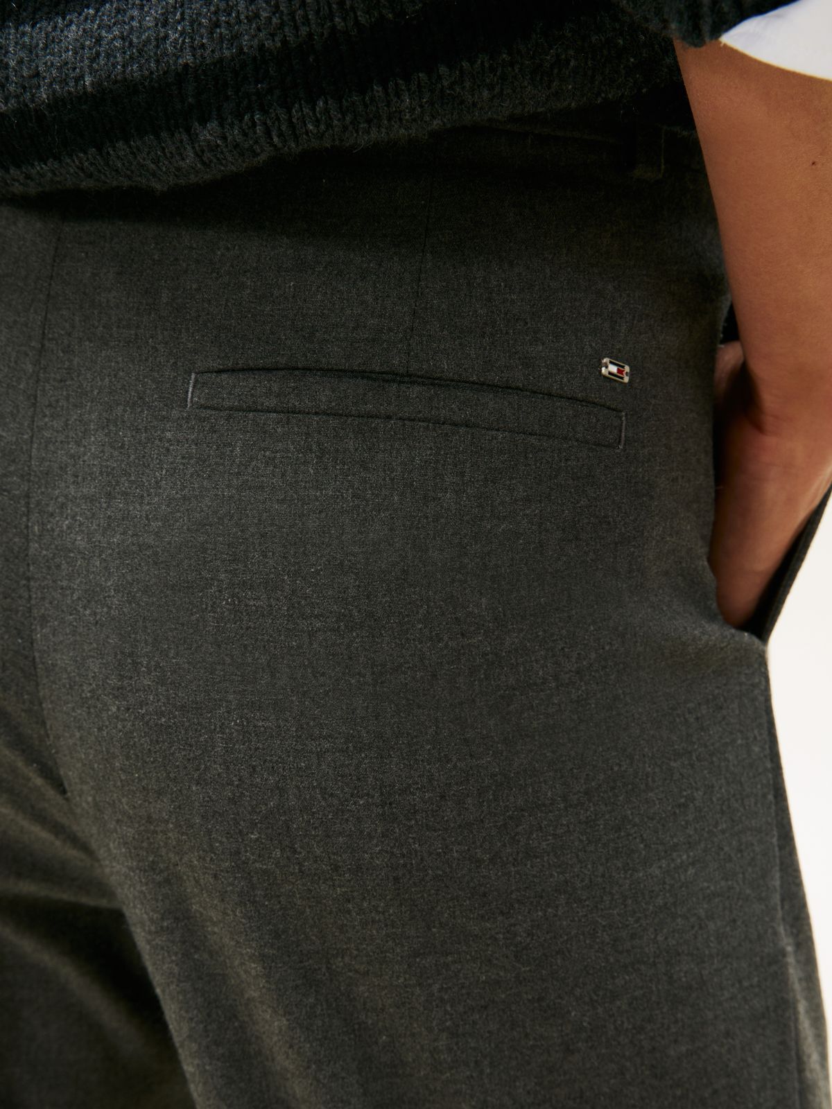 Relaxed Straight Leg Flannel Trousers — Brown