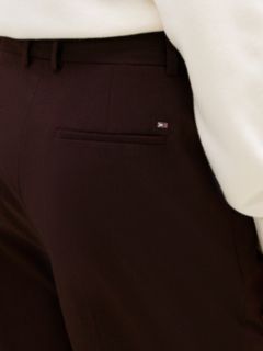 Relaxed Straight Leg Flannel Trousers — Brown 3